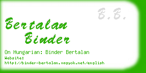 bertalan binder business card